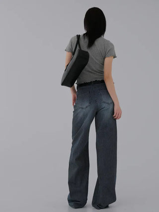 Yuna striped denim pants