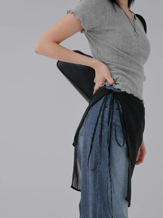 Yuna striped denim pants