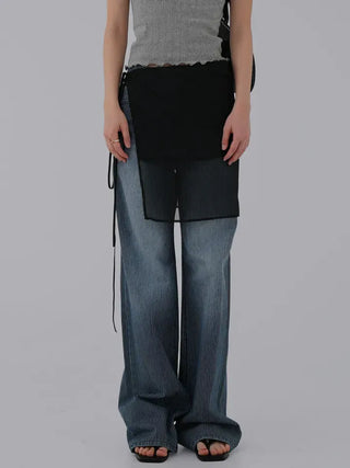 Yuna striped denim pants