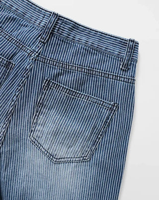 Yuna striped denim pants