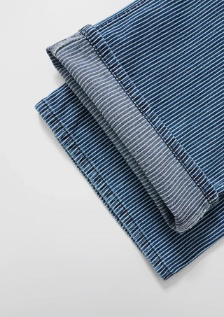 Yuna striped denim pants