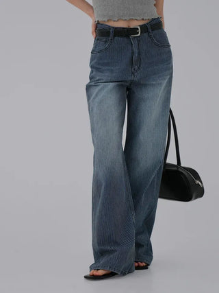 Yuna striped denim pants