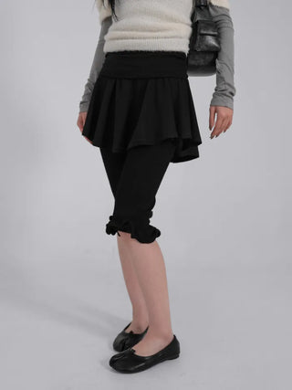L'Or Fold Low-Rise Flare Mini Skirt