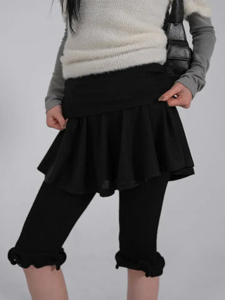 L'Or Fold Low-Rise Flare Mini Skirt