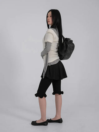 L'Or Fold Low-Rise Flare Mini Skirt