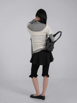 L'Or Fold Low-Rise Flare Mini Skirt