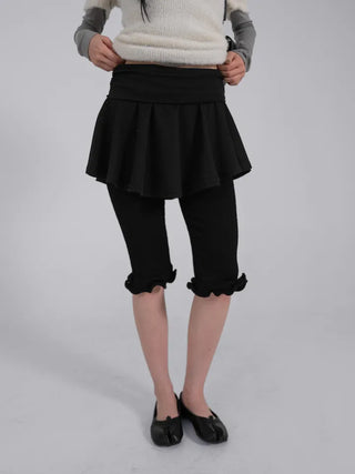 L'Or Fold Low-Rise Flare Mini Skirt