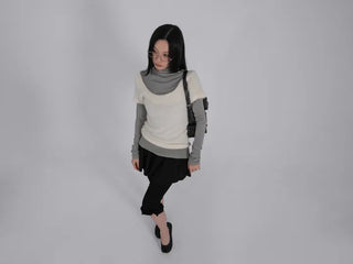L'Or Fold Low-Rise Flare Mini Skirt