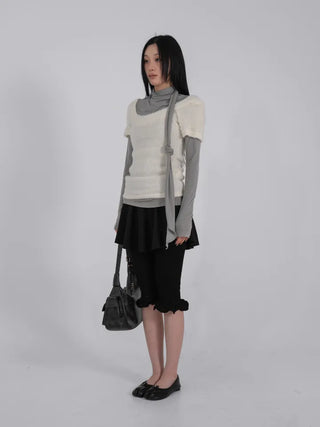 L'Or Fold Low-Rise Flare Mini Skirt