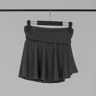 L'Or Fold Low-Rise Flare Mini Skirt
