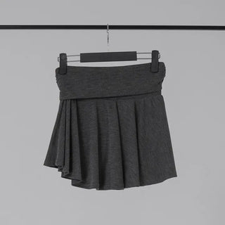 L'Or Fold Low-Rise Flare Mini Skirt