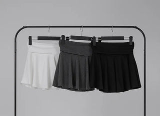 L'Or Fold Low-Rise Flare Mini Skirt