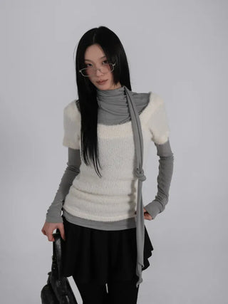 Hermès Scarf Turtleneck Slim Long Sleeve T-shirt