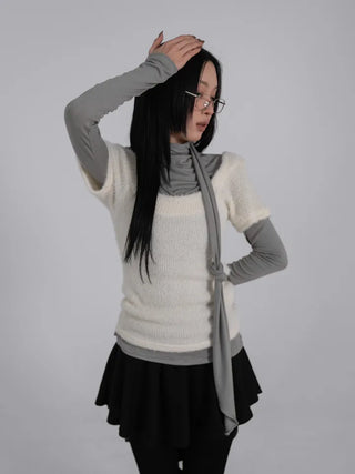 Hermès Scarf Turtleneck Slim Long Sleeve T-shirt