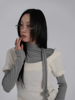 Hermès Scarf Turtleneck Slim Long Sleeve T-shirt
