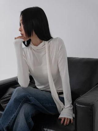 Hermès Scarf Turtleneck Slim Long Sleeve T-shirt