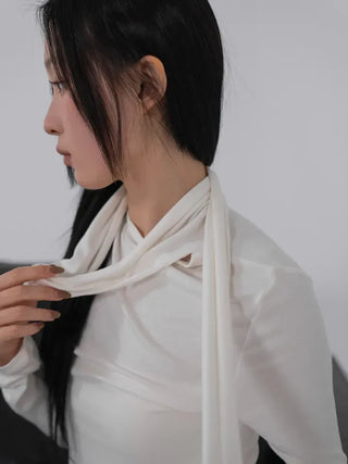 Hermès Scarf Turtleneck Slim Long Sleeve T-shirt