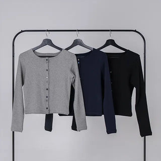 Mare Contrast Button Detail Semi-Crop Cardigan