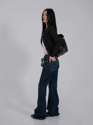 Mare Contrast Button Detail Semi-Crop Cardigan