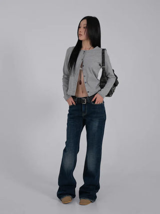 Mare Contrast Button Detail Semi-Crop Cardigan