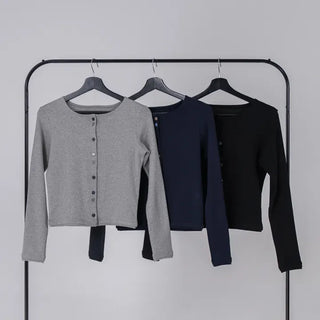 Mare Contrast Button Detail Semi-Crop Cardigan
