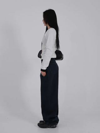 Via Blue Black Wide Denim Pants