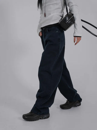 Via Blue Black Wide Denim Pants
