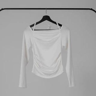 Yui String Halter Square Neck Long Sleeve T-shirt