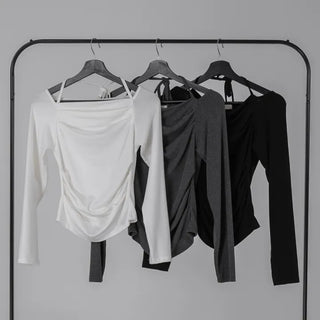 Yui String Halter Square Neck Long Sleeve T-shirt