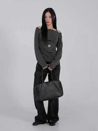 Yui String Halter Square Neck Long Sleeve T-shirt