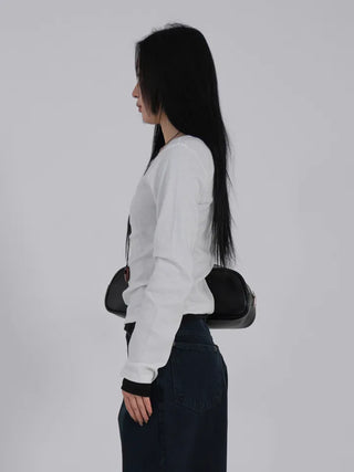 Ano Simple Round Slim Long Sleeve T-shirt