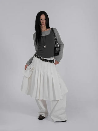 Ano Simple Round Slim Long Sleeve T-shirt