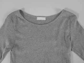 Ano Simple Round Slim Long Sleeve T-shirt