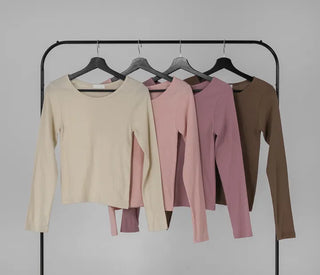 Ano Simple Round Slim Long Sleeve T-shirt