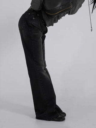Die One Black Slim Bootcut Denim Pants