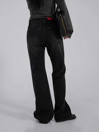 Die One Black Slim Bootcut Denim Pants