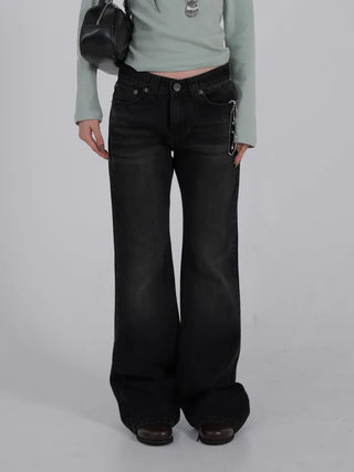 Die One Black Slim Bootcut Denim Pants
