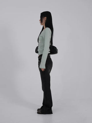 Die One Black Slim Bootcut Denim Pants