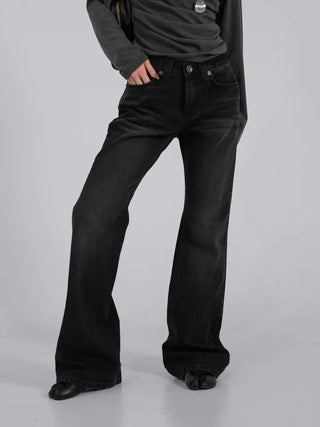Die One Black Slim Bootcut Denim Pants