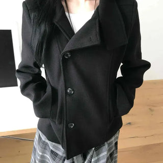 Vintage Boxy Semi-Crop Wool Coat