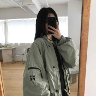 Loose-fit Cargo Pocket Bomber Jumper