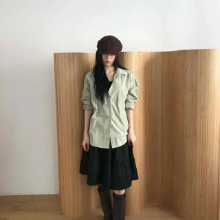Vintage Striped Oversized Loose Shirt