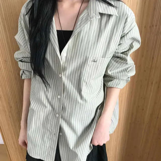 Vintage Striped Oversized Loose Shirt
