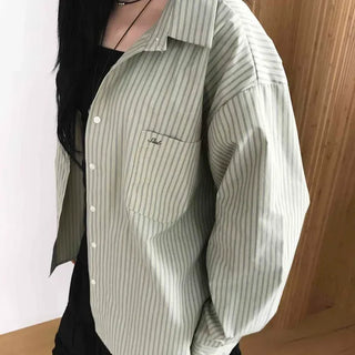 Vintage Striped Oversized Loose Shirt