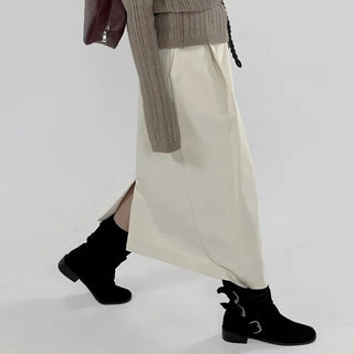 Vine pintuck long skirt