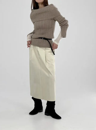 Vine pintuck long skirt