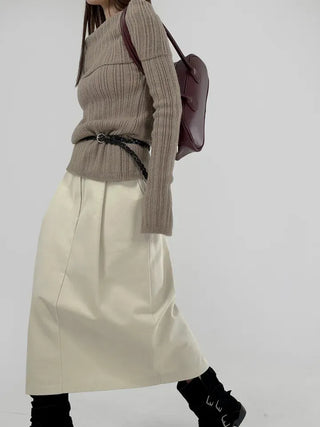 Vine pintuck long skirt