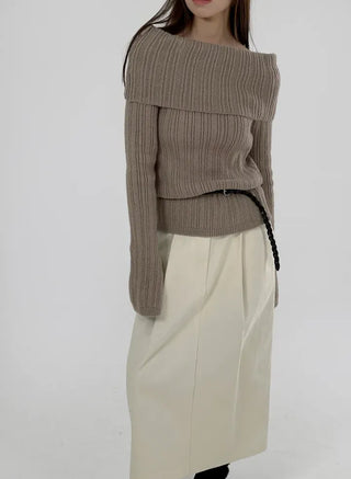 Vine pintuck long skirt