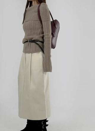 Vine pintuck long skirt