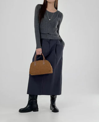 Vine pintuck long skirt